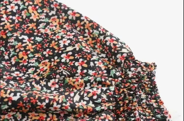 Женское мини-платье с длинным рукавом прямое офисное платье цветочным принтом |