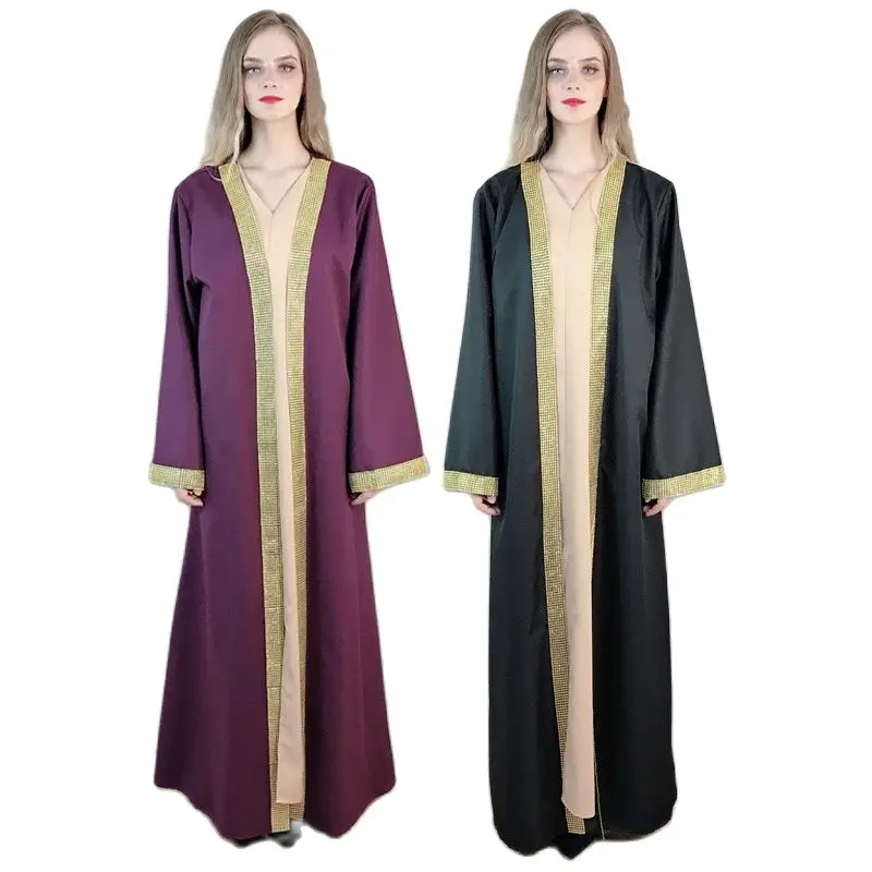 Женское длинное платье-кимоно, открытая абайя, Дубай, кафтан, Турция, ислам, мусульманское платье Djellaba, кафтан, Марокко