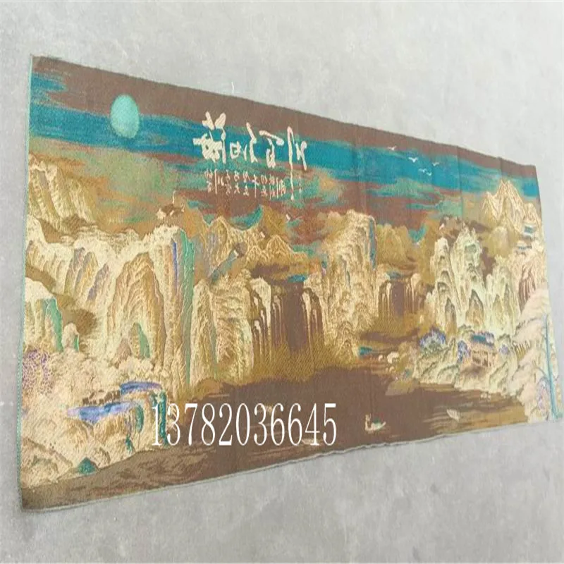 Китайский шелк ручной работы висячая Картина Пейзаж картина Хай на Бай Чуань |
