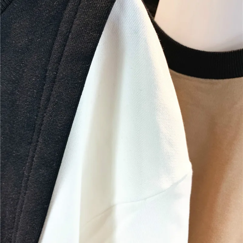 

Autumn Winter Fashion Versatile Patchwork Sweater Color Matching Leisure Long Sleeves Long Sleeve Sweatshirt Women Pullover L1