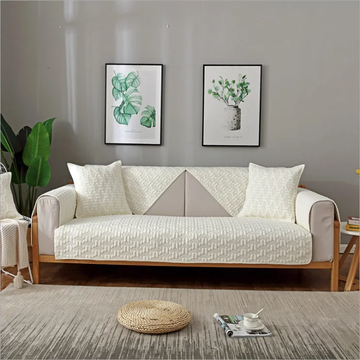 

Korean Style Embroidery Flowers Sofa Cover Elegant Towel Convenient Slipcover Anti-skid Seat Couch Decor for Parlour Living Room