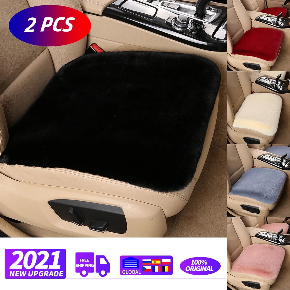 

Sheep Skin Car Seat Cover Women Girly 2 Pcs Front Car Seat Cover Faux Fur Warm Soft Plush Car Seat Covers For Travel Home Office