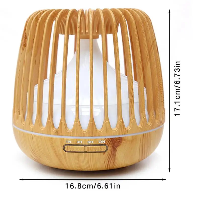 

Birdcage Wooden Air Humidifier Desktop Remote Control Essential Oil Aroma Diffuser Night Light Time Setting Mist Maker