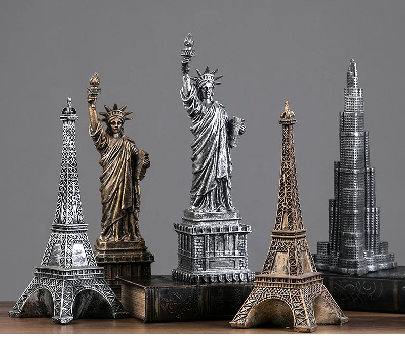 Скульптура в виде здания Liberty, башня Парижа, миниатюрная модель, украшение дома, искусство, украшения, подарки из смолы