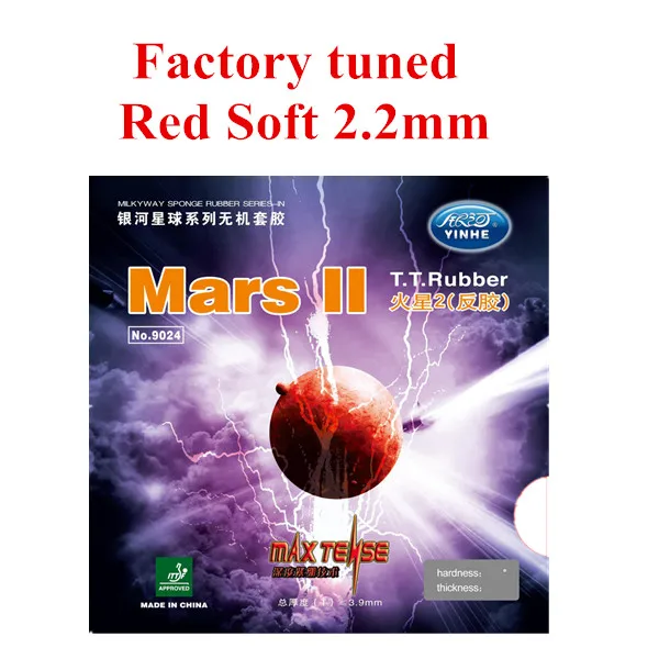Red soft 1x Yinhe Mars 2 Заводская Настройка Pips-In настольный теннис(пинг-понг) Резина с губкой - Цвет: Red soft