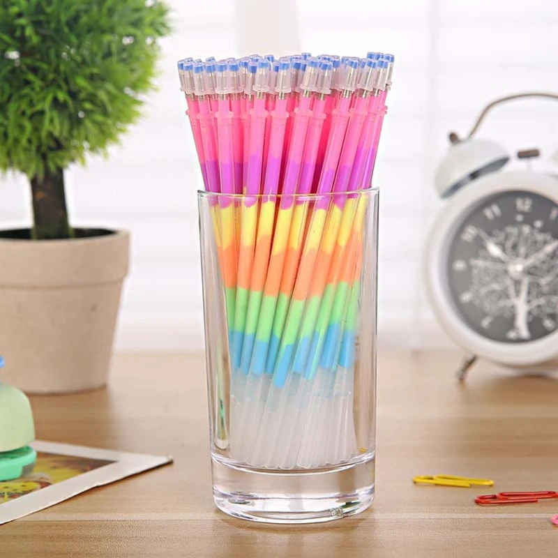 

10Pcs Colorful 6 in 1 Highlighter Gel Pens Refills Student Office Stationery Dropshipping