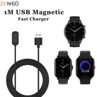 1 м USB Магнитный кабель для быстрой зарядки для Xiaomi Huami Amazfit GTR 2GTS 2Bip U умные часы зарядное устройство базовая док-станция аксессуары