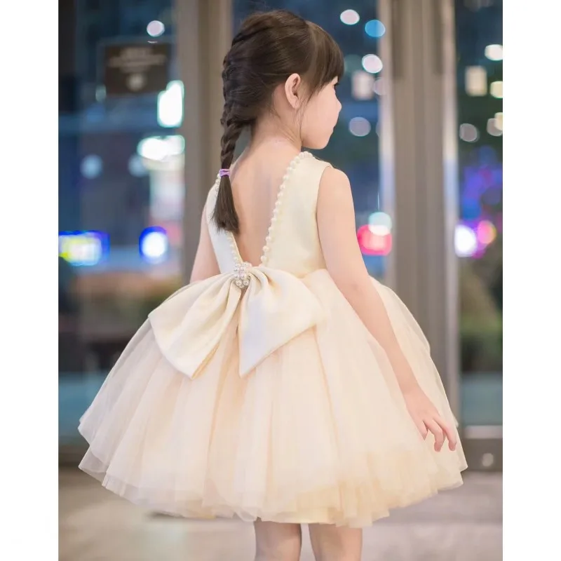Тюль цвет Шампань накидка для девочки с цветами бисером бантом вечерние платья