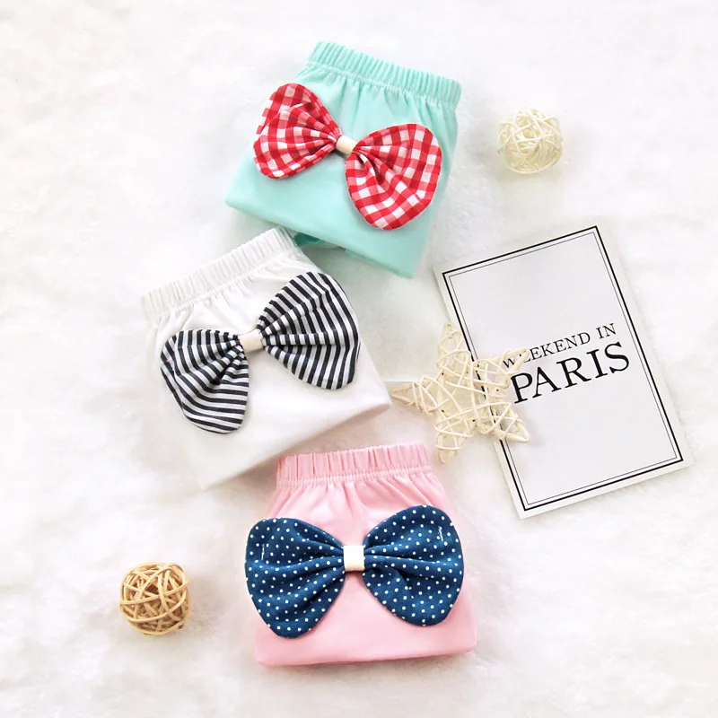 Детское нижнее белье хлопковые однотонные детские трусики милый большой бант