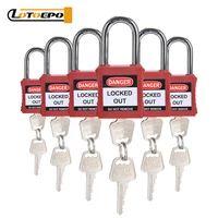 ep 8522 lockout tagout safety padlock sets six colors 6 pack keyed alike osha compliant loto locks with 2 key per lock