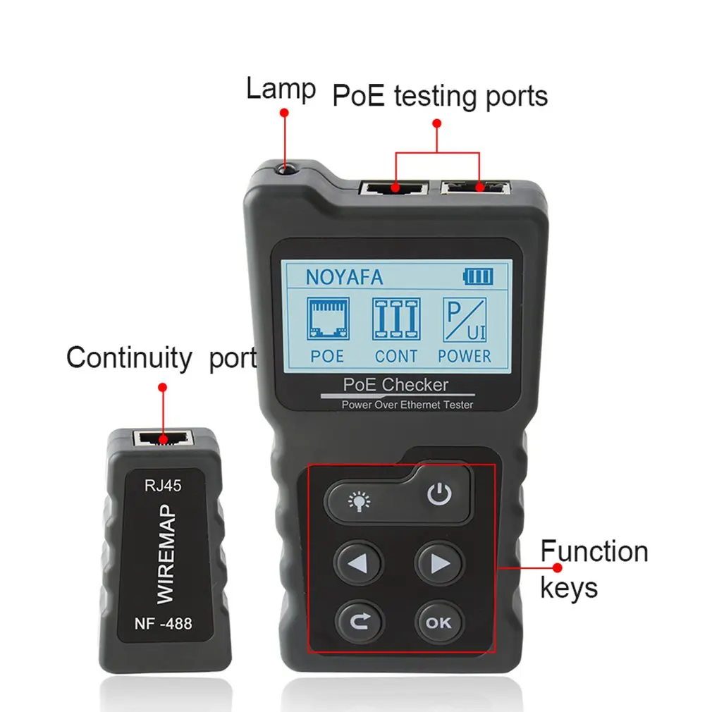 NOYAFA NF-488 Network Poe Tester Checker Over The Ethernet Cat5,cat6 Lan Tester Network Tools New Arrival Free Shipping 2019