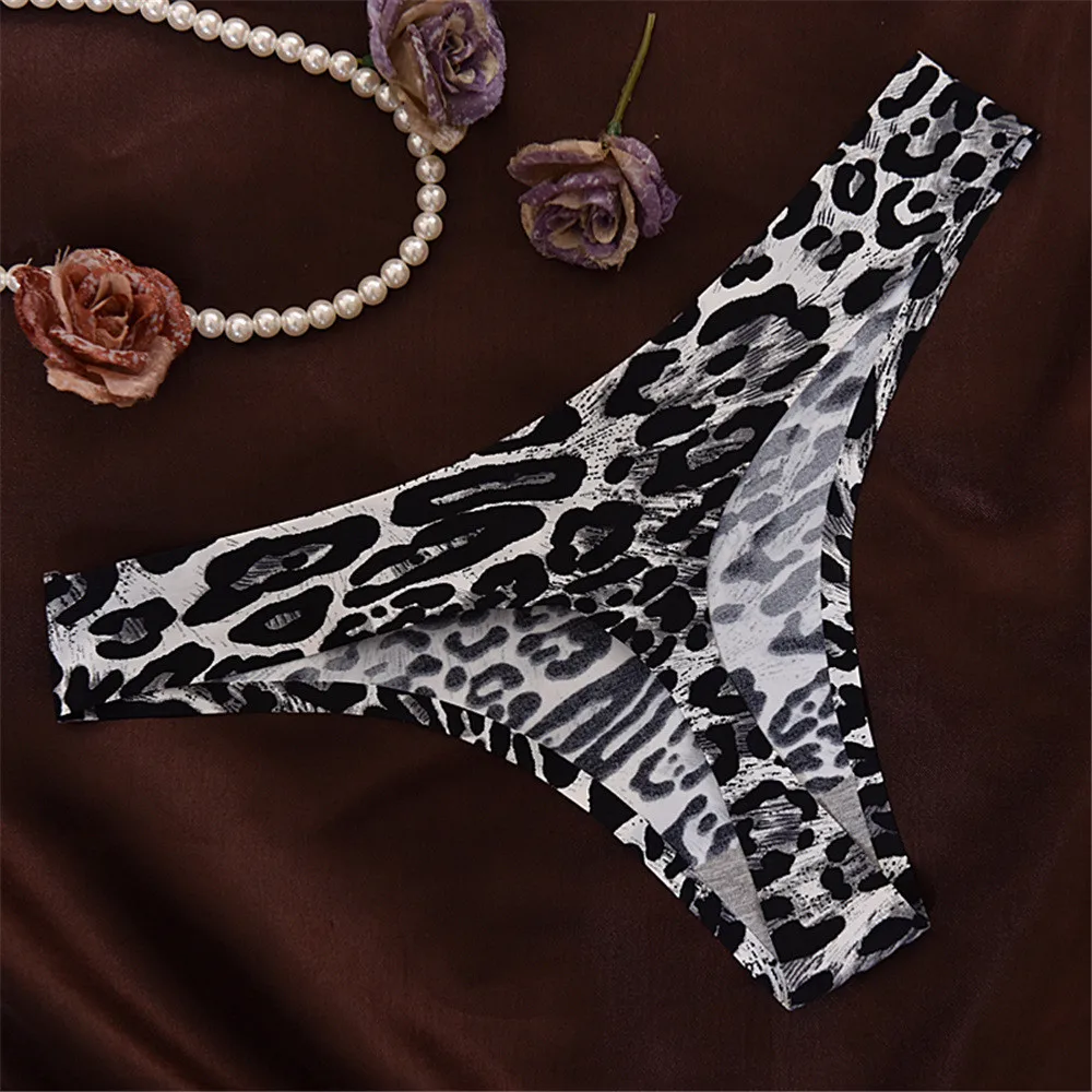 Women Panties Leopard Print G-String Sexy Cotton High Waist Underpant Woman Thong Female Underwear | Женская одежда