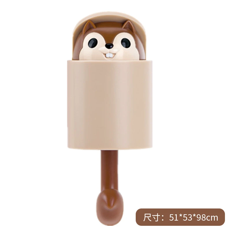

Cartoon Little Squirrels Hook Strong Adhesive Punch-Free Dormitory Seamless Sticky Hook Cute Creative Decorative Door Rear Hook