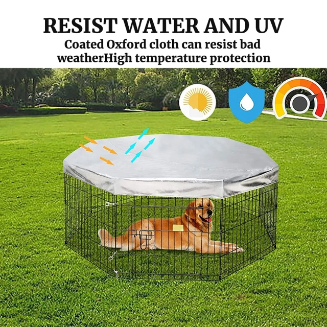 Dog Crate Cover For Pet Dog Playpen Tent Crate Room Puppy Cat Rabbit Cage Sunscreen Rainproof Prevent Escape 2