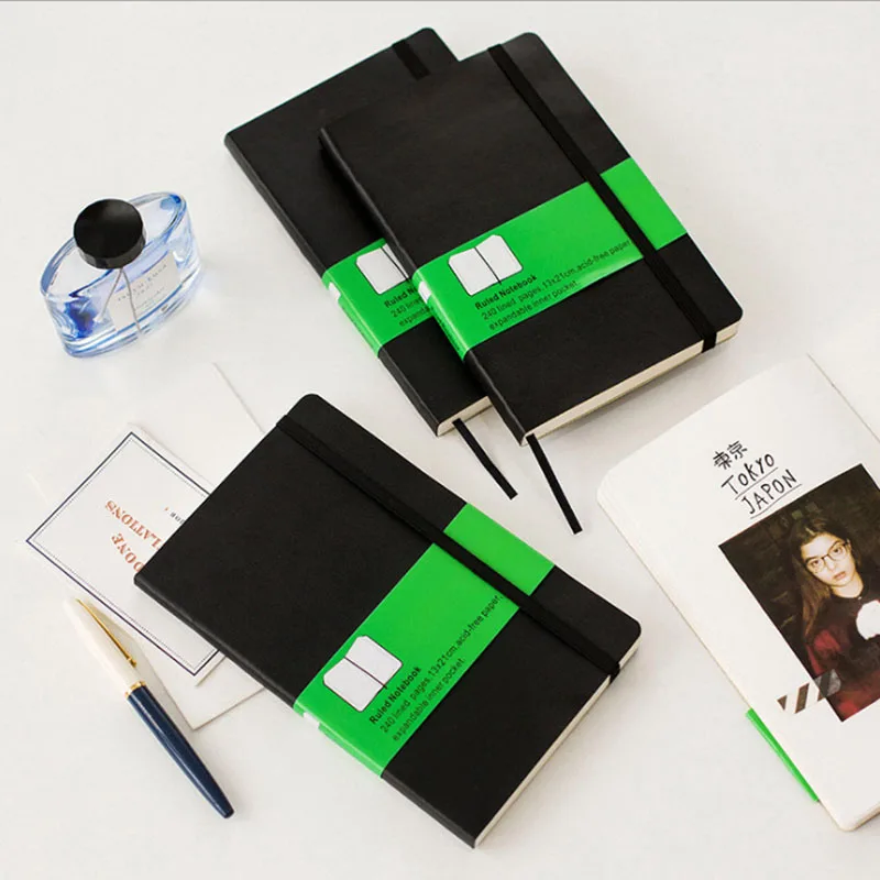 Прямая поставка с фабрики, блокнот, канцелярские принадлежности, Moleskine, классический, Завязывающийся, эта пустая сетка, горизонтальный толстый блокнот
