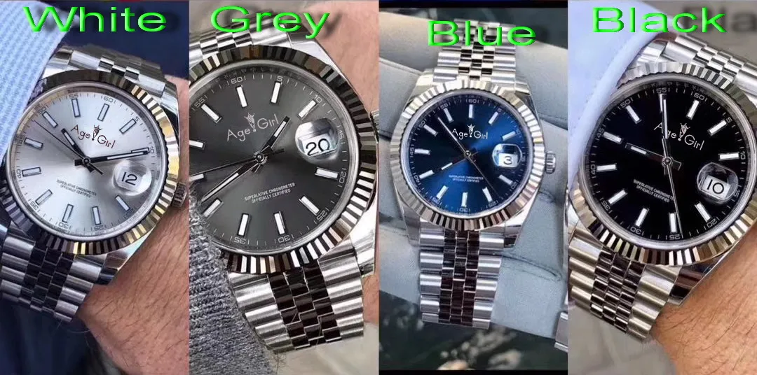 

Classic New Men Automatic Mechanical Datejust Stainless Steel Sapphire Silver Black Blue Grey Jubilee Bracelet Watch 36mm