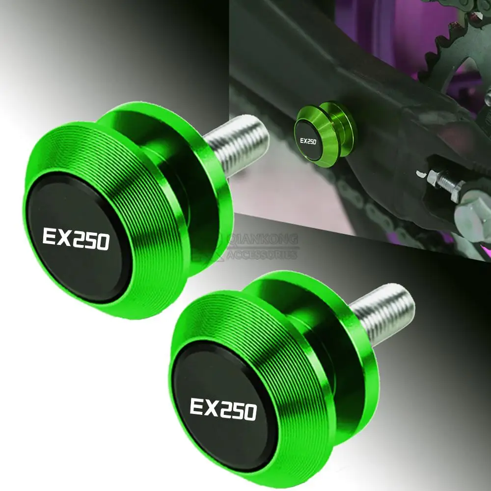 

For Kawasaki EX 250 EX250C EX250E EX250G EX250F EX250H EX250J EX250L EX250M/P/R Motorcycle Swingarm Spools Stand Screws Slider