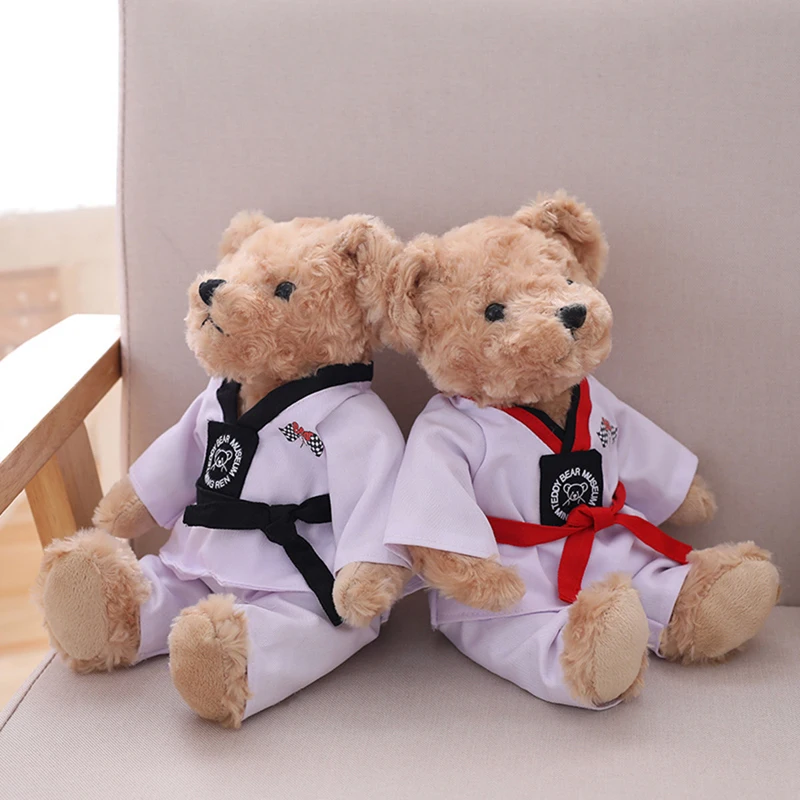 PP Cotton Filling Taekwondo Bear Kids Children Plush Doll Toys Taekwondo Suits Club Souvenirs Taekwondo Lovers Cuddle Doll Suits