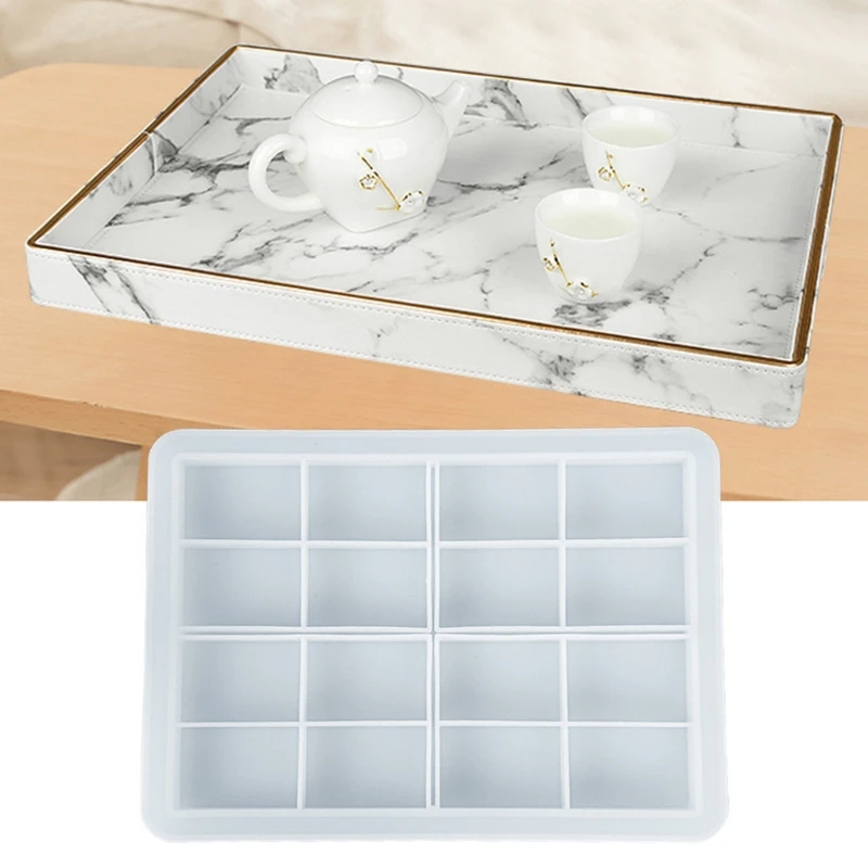 

Rectangle Tray Crystal Epoxy Resin Mold Serving Board Plate Placemat Silicone Mould DIY Crafts Decorations Casting Tool