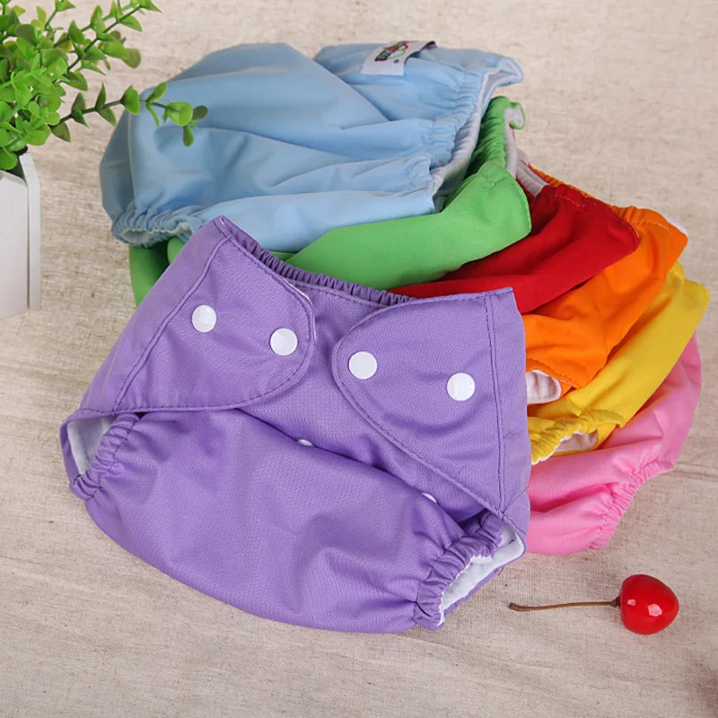 Детские Регулируемые Многоразовые тканевые подгузники с крышкой и мультяшным