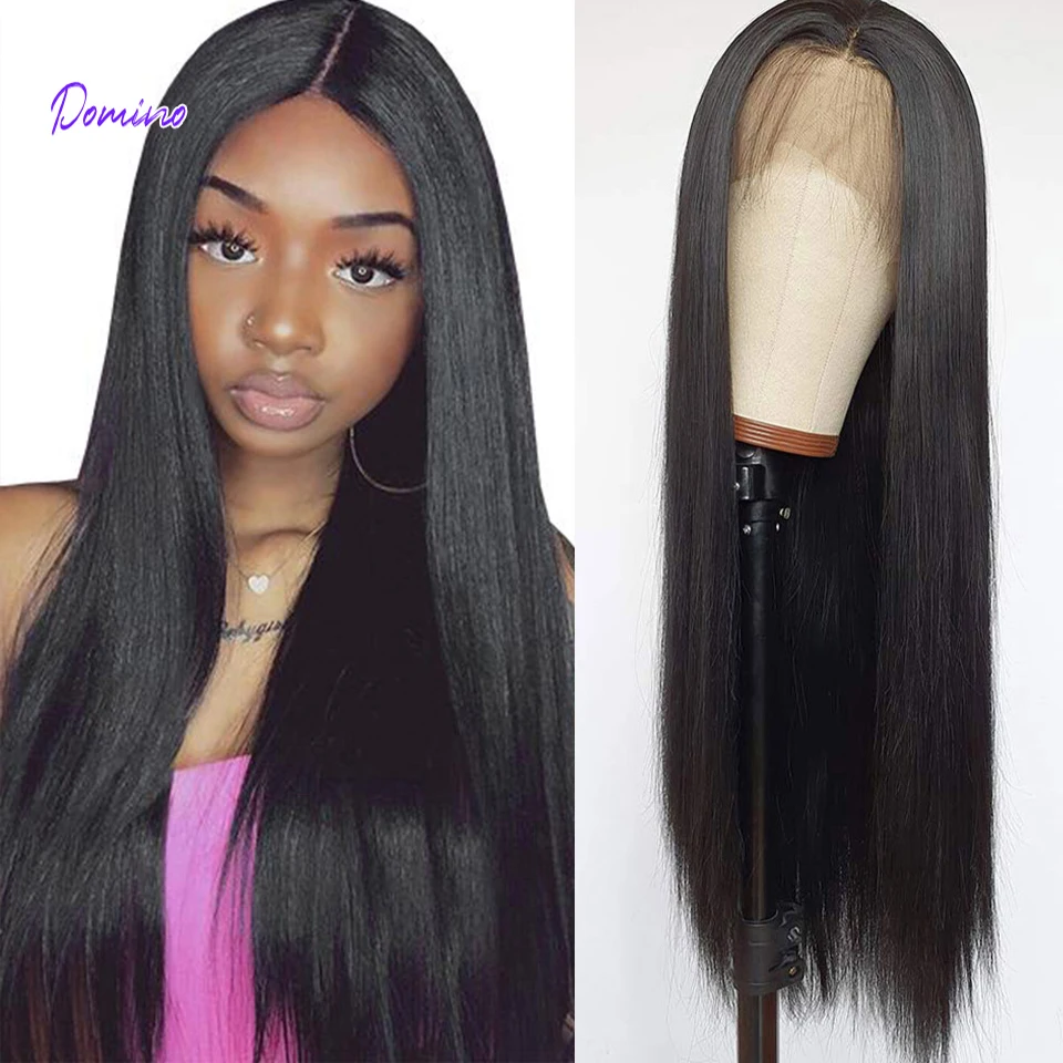 

DOMINO HAIR Straight Lace Front Human Hair Wigs For Women 13X4 Lace Frontal Wig Brazilian Straight Lace Closure Wig 4X4 Lace Wig