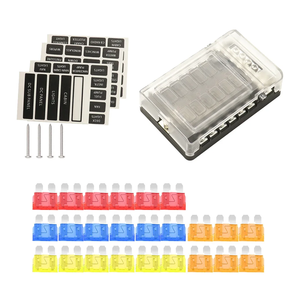

12 Way Fuse Box Block Holder LED Indicator 12V 32V Boat Car
