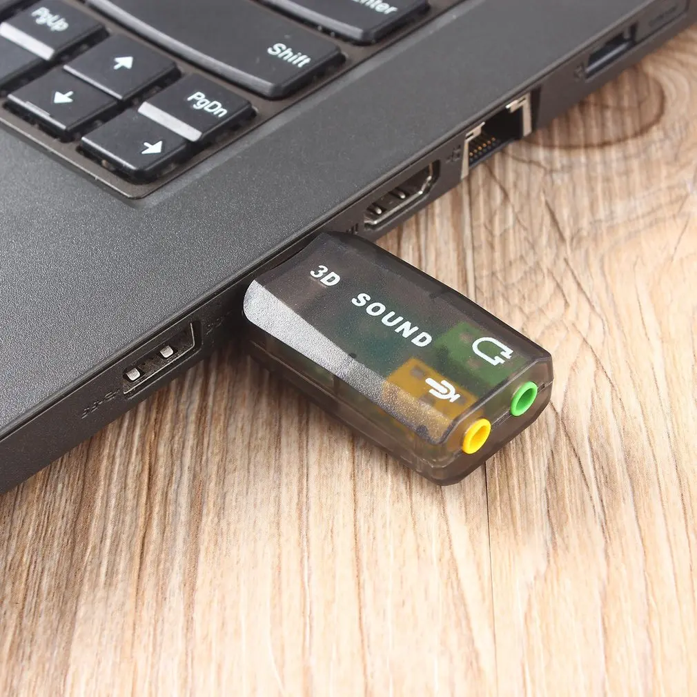 External USB Sound Card Adapter Audio 5.1 virtual 3D to 3.5mm microphone Speaker headphone Interface For Laptop PC | Компьютеры и офис