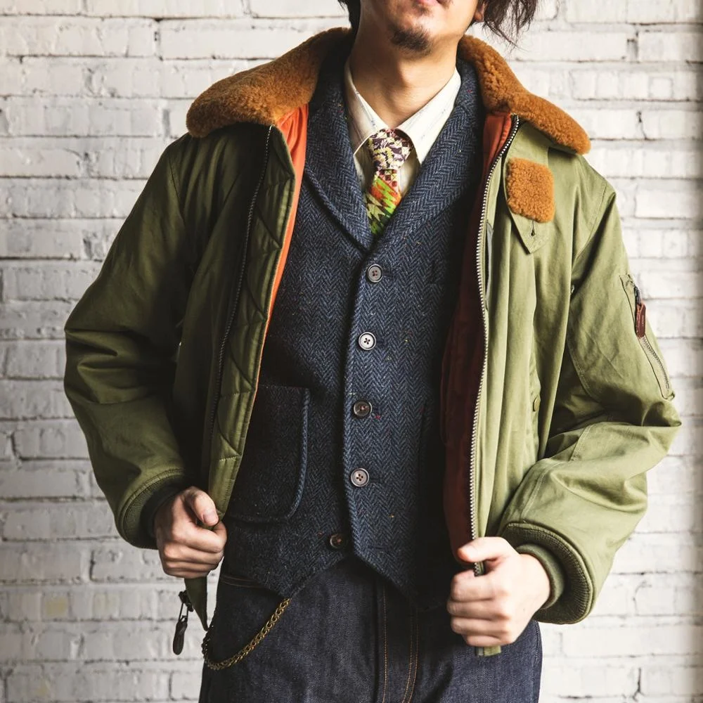 

Jacket B-15 Flying Fur Collar Winter Men Cotton Coat Flight Jacket