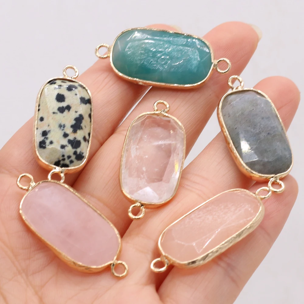 

Natural Stone Gem Quartz Rectangular Connect Handmade Crafts DIY Necklace Bracelet Earrings Jewelry Accessories Gift Making