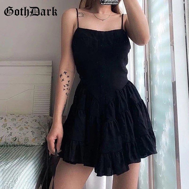 Женское мини-платье Goth Dark черное Белое Облегающее Платье в стиле Харадзюку