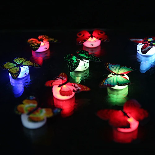 1pc 7 Color Changing Beautiful Creative Cute Butterfly LED Night Light Home Room Desk Wall Decor | Освещение