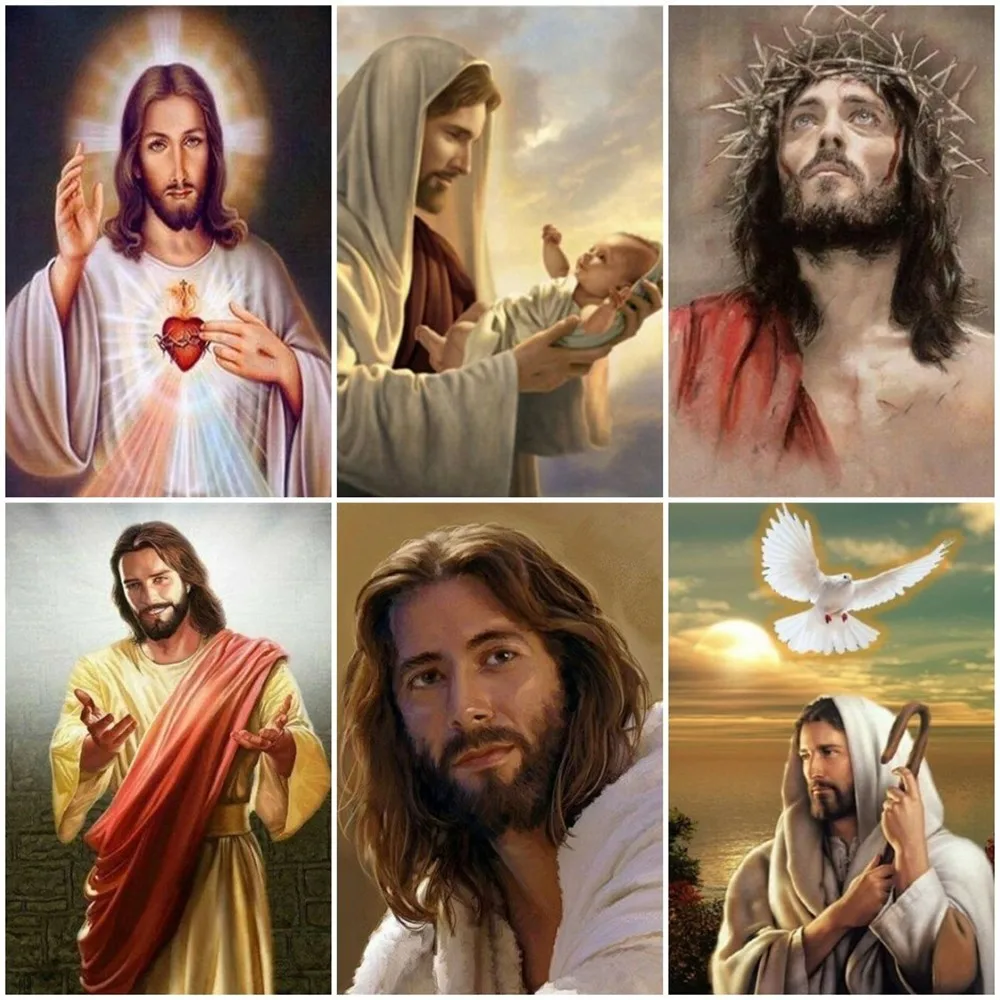 Алмазная мозаика Huacan полностью квадратная религиозная икона 5D алмазная картина