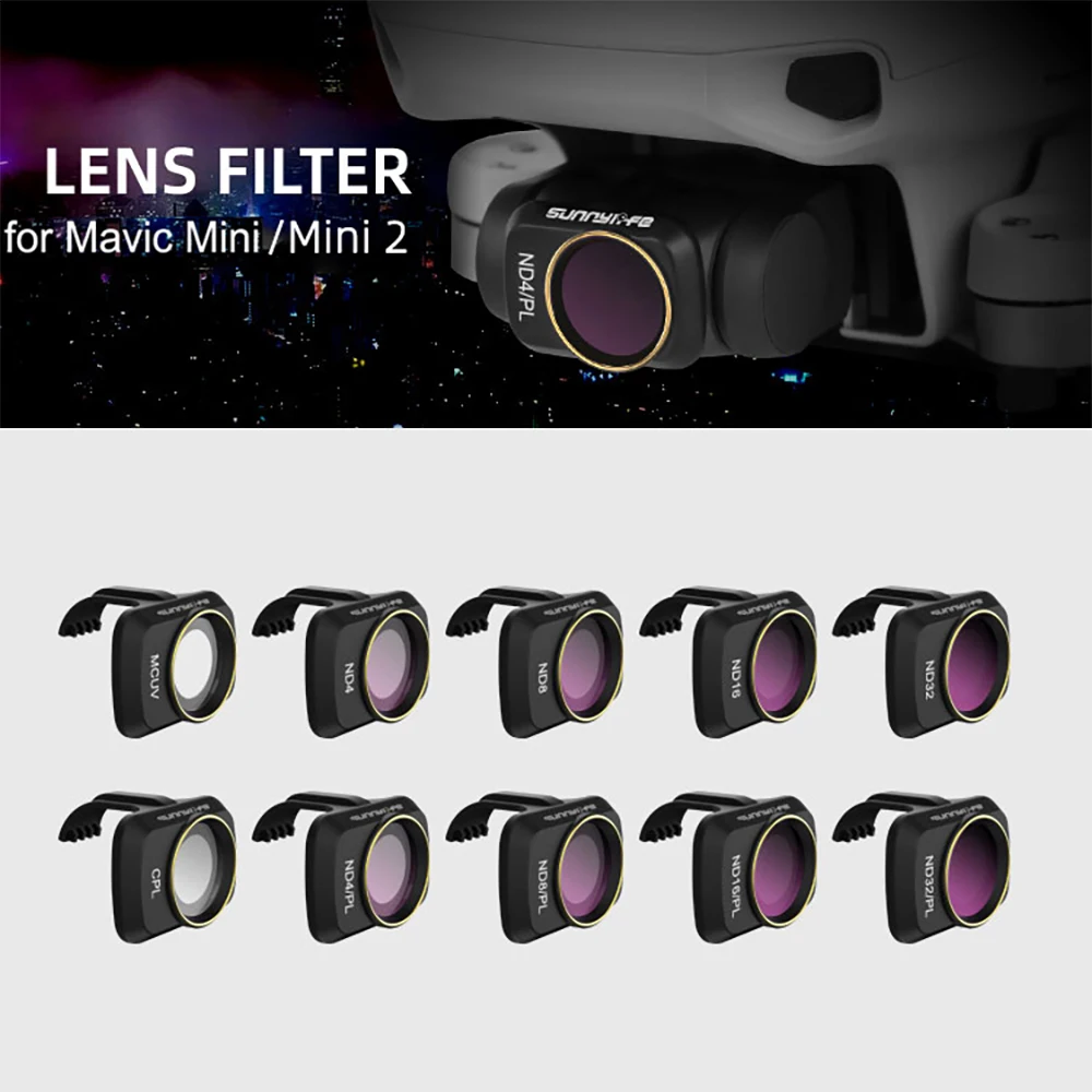 

Drone Accessories 6pcs/Set For DJI Mavic Mini SE/Mini 2 Filters UV ND CPL 4/8/16/32 NDPL Polar Kit Camera Lens Filter Protection