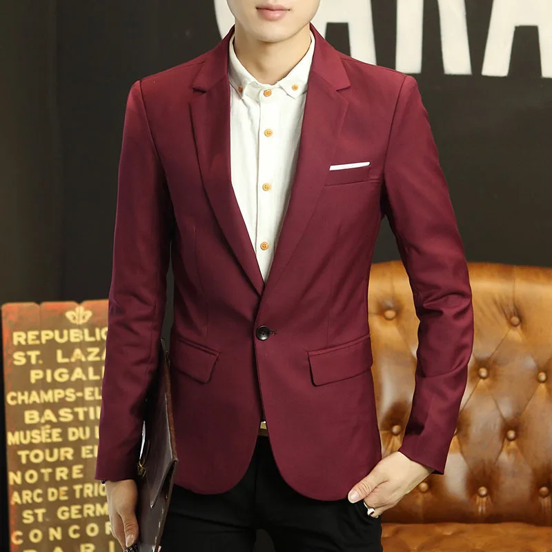 

2020 Autumn New Leisure blazers for Men Slim Fit Fashion Single Button Fashion Solid Color blazer for Teenagers