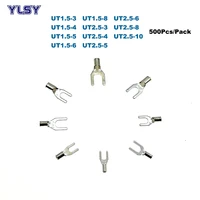 500pcs fork non insulated terminales electric spade naked crimp terminal ut1 52 5 wire cable connector 1 52 5mm2 1614awg