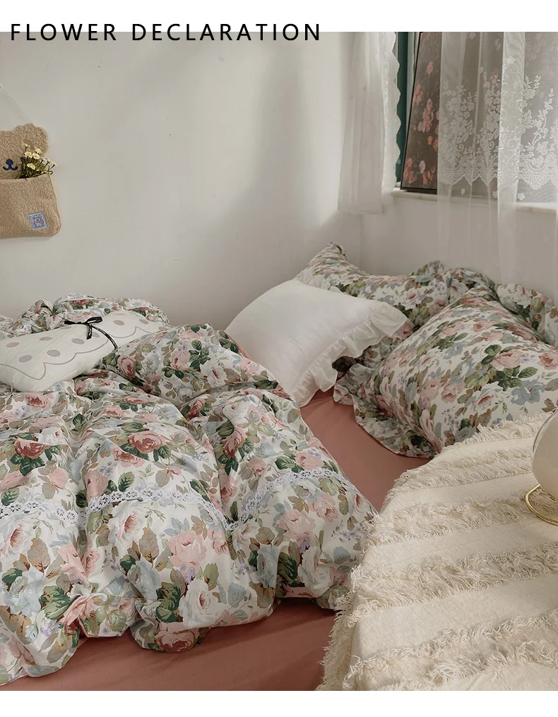 Teramila Ткань новых печатных Цветущие розы конструкции мягкий твил ткани 100% хлопок