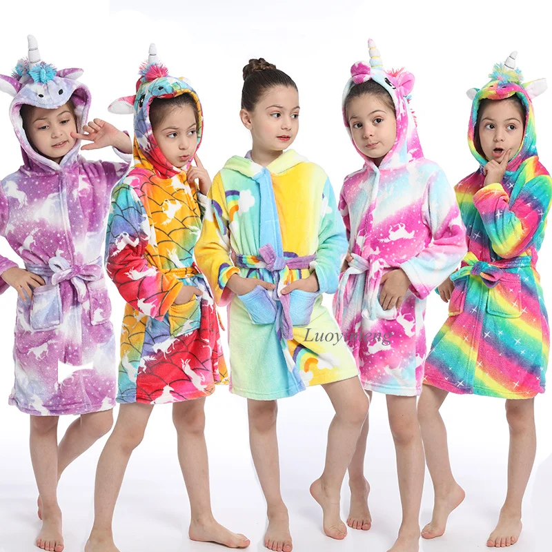 

Халат банный детский, с капюшоном, в виде единорога