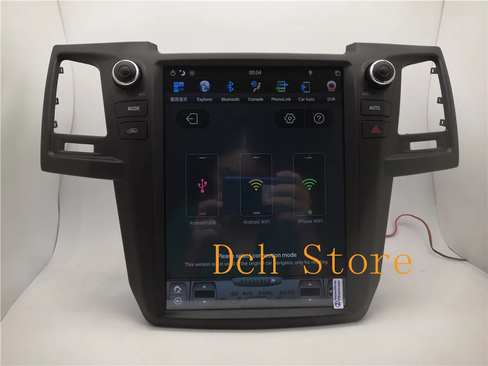 12,1 дюймов вертикальный tesla стиль Android 8,1 автомобильный dvd-плеер gps навигация авто для Toyota Fortuner hilux 2008- Радио Стерео ips