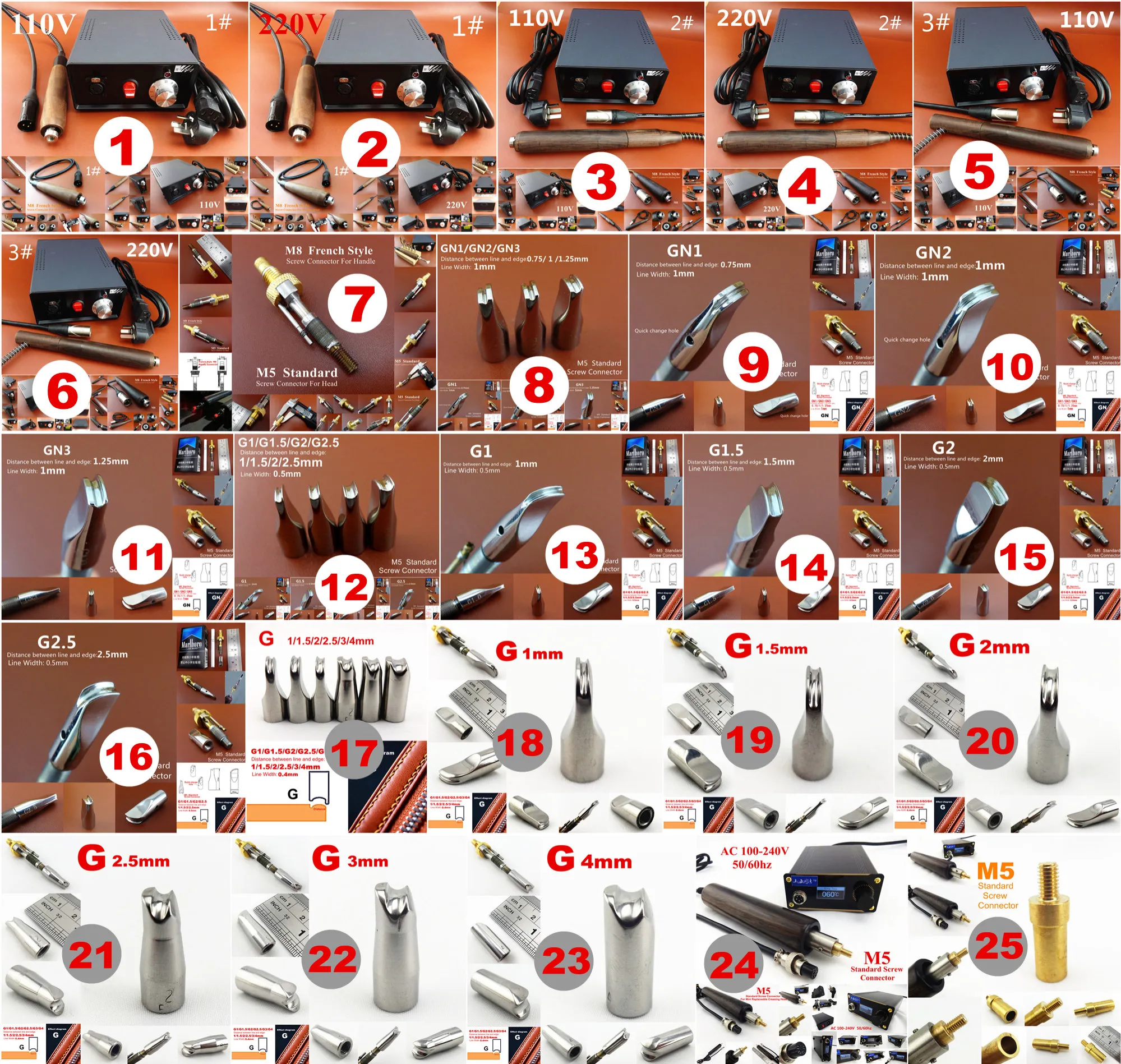 25 видов машинка для кожевенного ремесла электрическая сгибания окантовки ручка