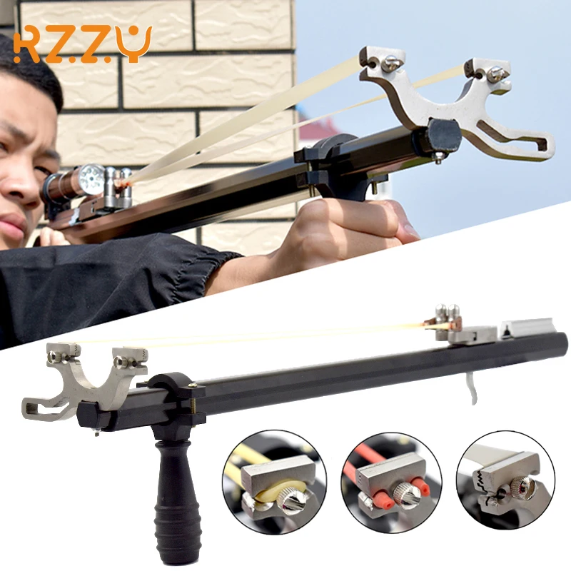 

Laser Slingshot Upgrade Bow Head Straight Rod Telescopic High Power Precision Catapult for Hunting Outdoor Shooting Accessories