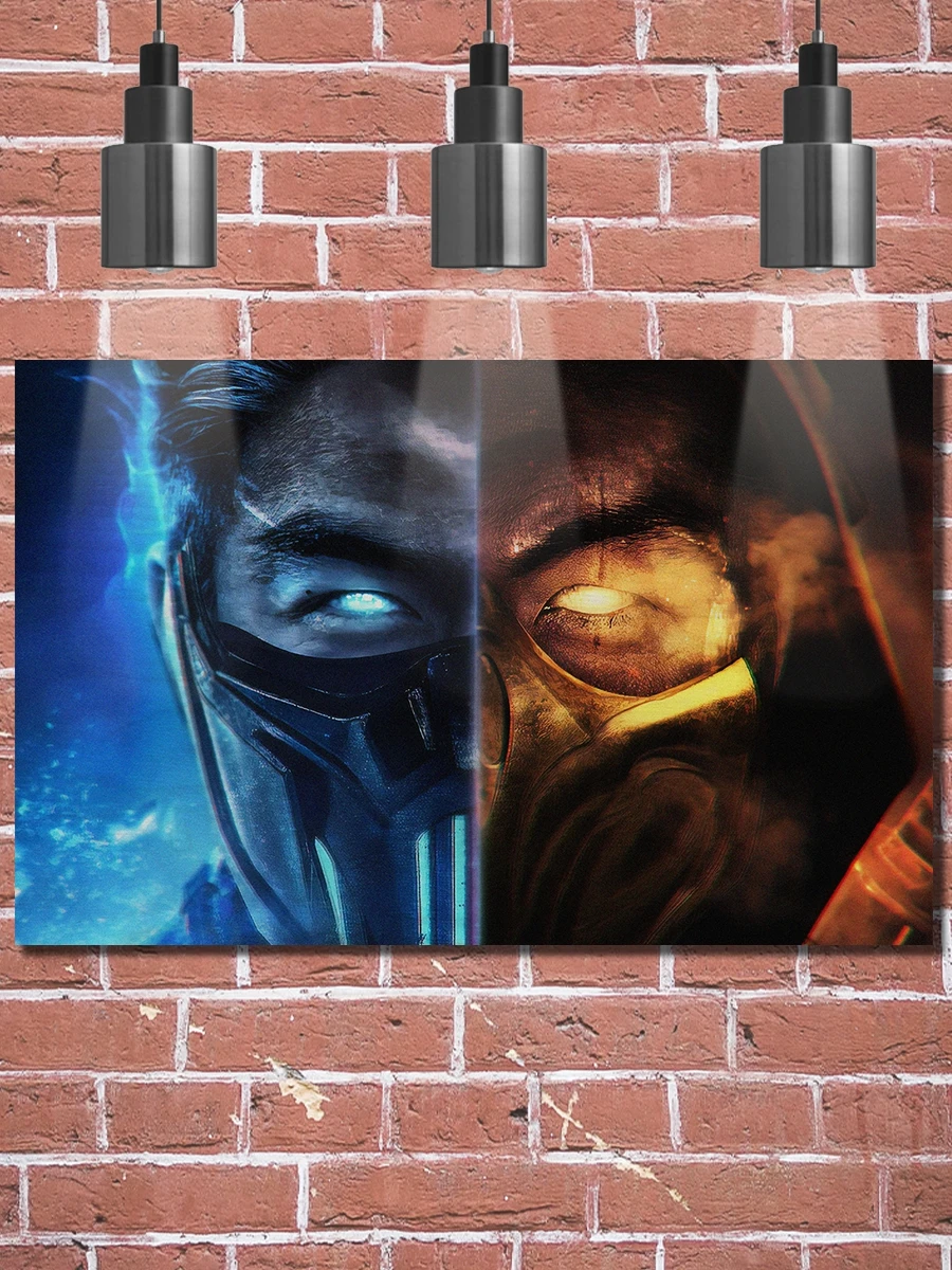 Картина на доске интерьерная лофт декоративная Mortal Kombat скорпион и сабзиро - 1820 |