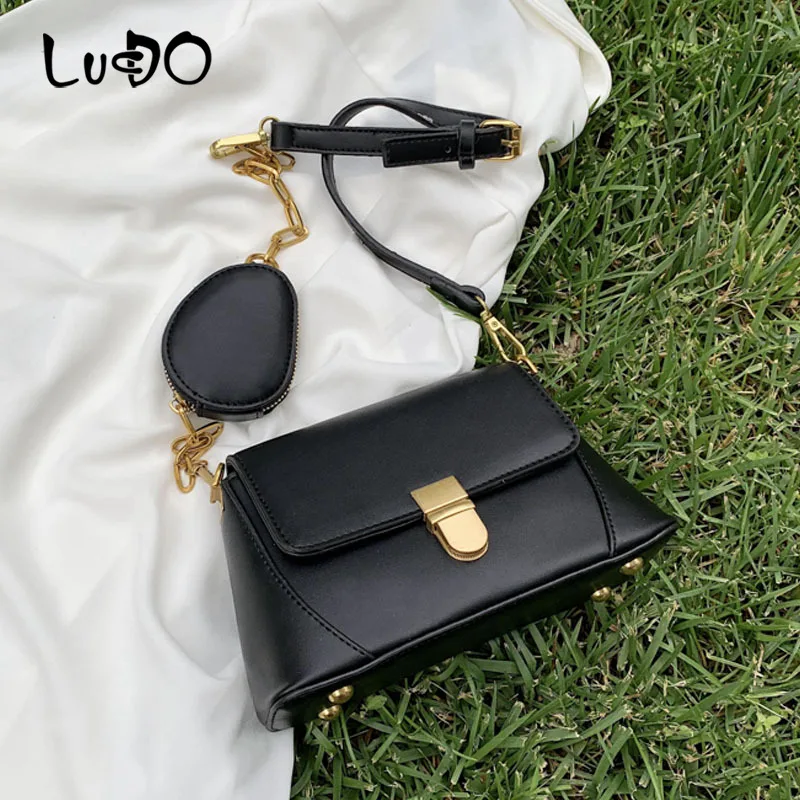 

LUCDO Solid Color PU Leather Handbags 2020 Summer New Fashion Shoulder Bag Female Elegant Fashion Korean Fashion Luxury Hand Bag