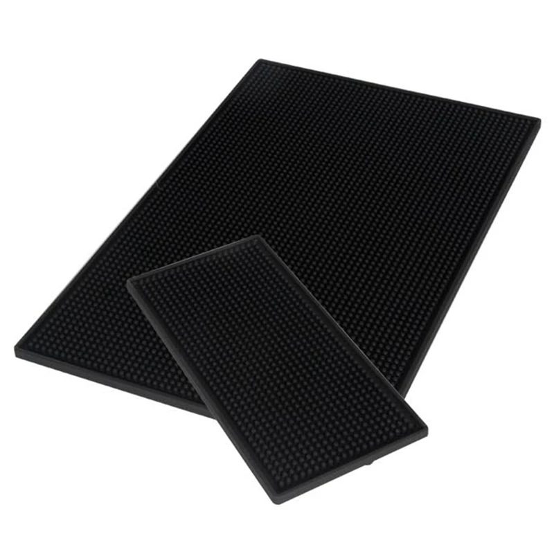 

Non-Slip Bar Rubber Mat PVC Pad Coaster Kitchen Placemat Bar Rectangle MaRt Cup Mug Set Waterproof Bar Accessories, 3PCS