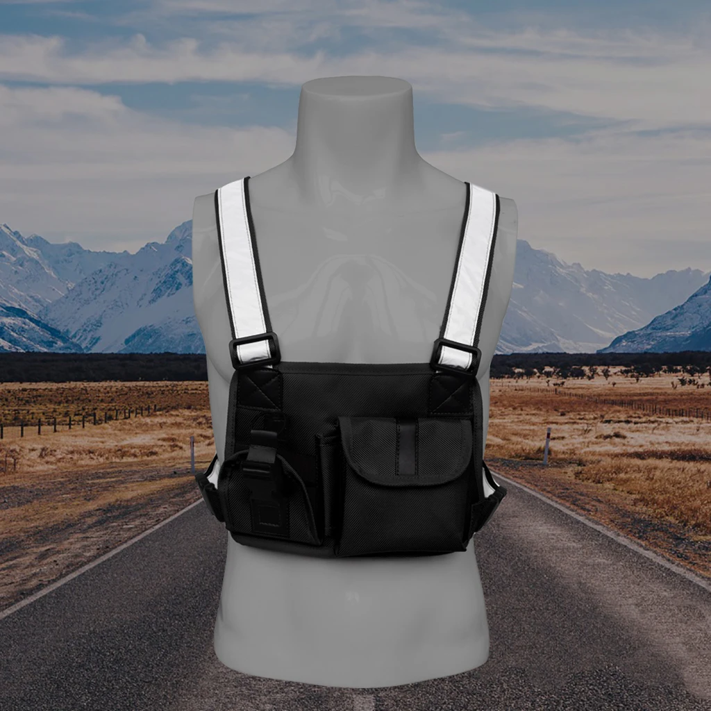 Radio Pocket Chest Harness Front Pack Pouch Holster Vest Rig Multifunctional Phone Holder Utility Gadget | Спорт и развлечения