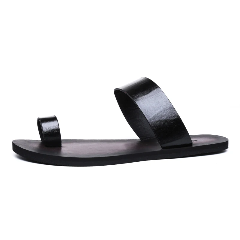 Повседневные мужские тапочки летние пляжные сандалии искусственная кожа