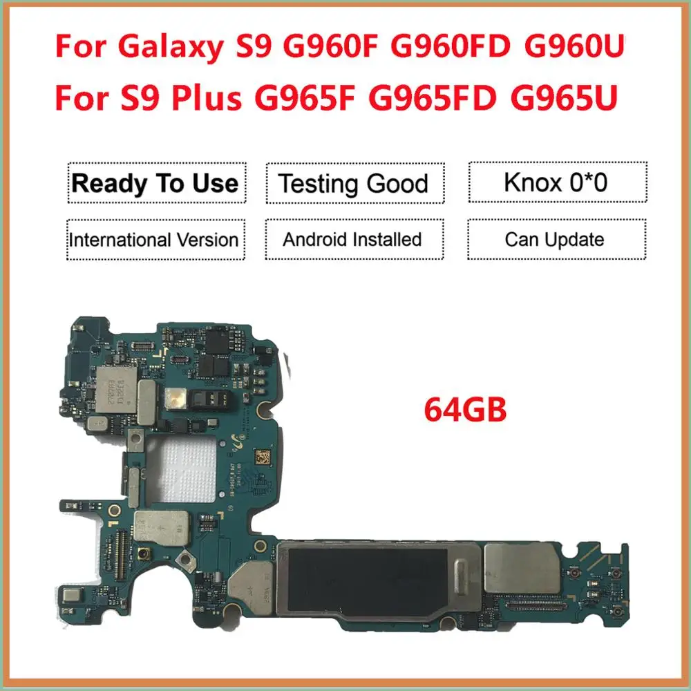 Материнская плата для Samsung Galaxy S9 Plus G965F G965FD G960F G960FD 64 Гб 128 ГБ оригинальная