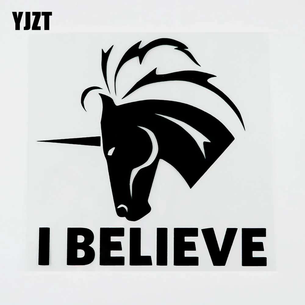

YJZT, 14,8 см x 14,5 см, Виниловая наклейка на окно автомобиля «I Believe Unicorn», 8C-0127