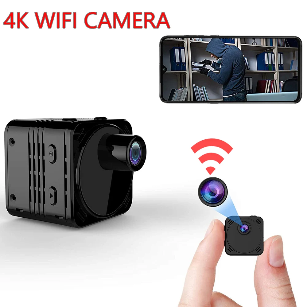 

4K Mini Camera WiFi Smart Wireless Camcorder IP Hotspot HD Small Cam Motion Detection Vlog Espia Night Vision Video Micro