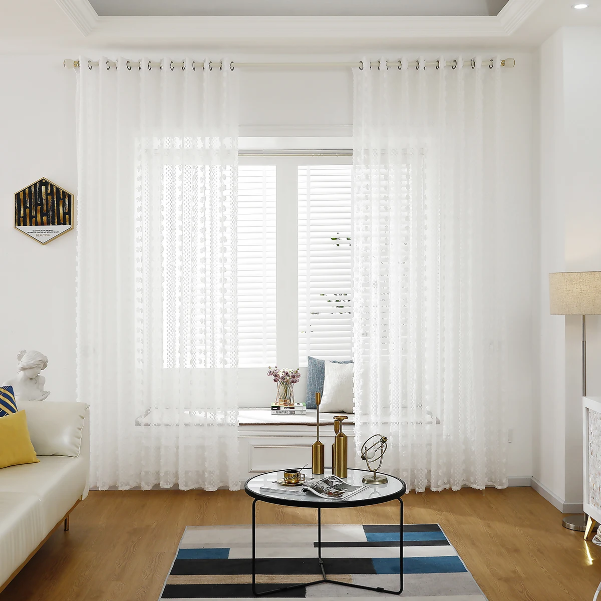 4/2/1 шторы на окна пасторальные с отверстиями романтичные тюлевые Современные