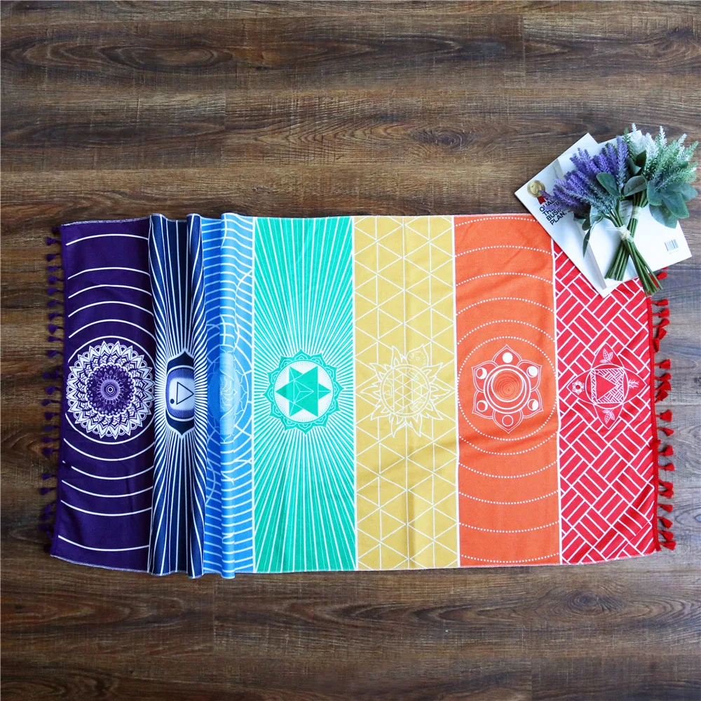 Микрофибра квадратное Радужное пляжное полотенце s шарф гобелен одеяло домашнее